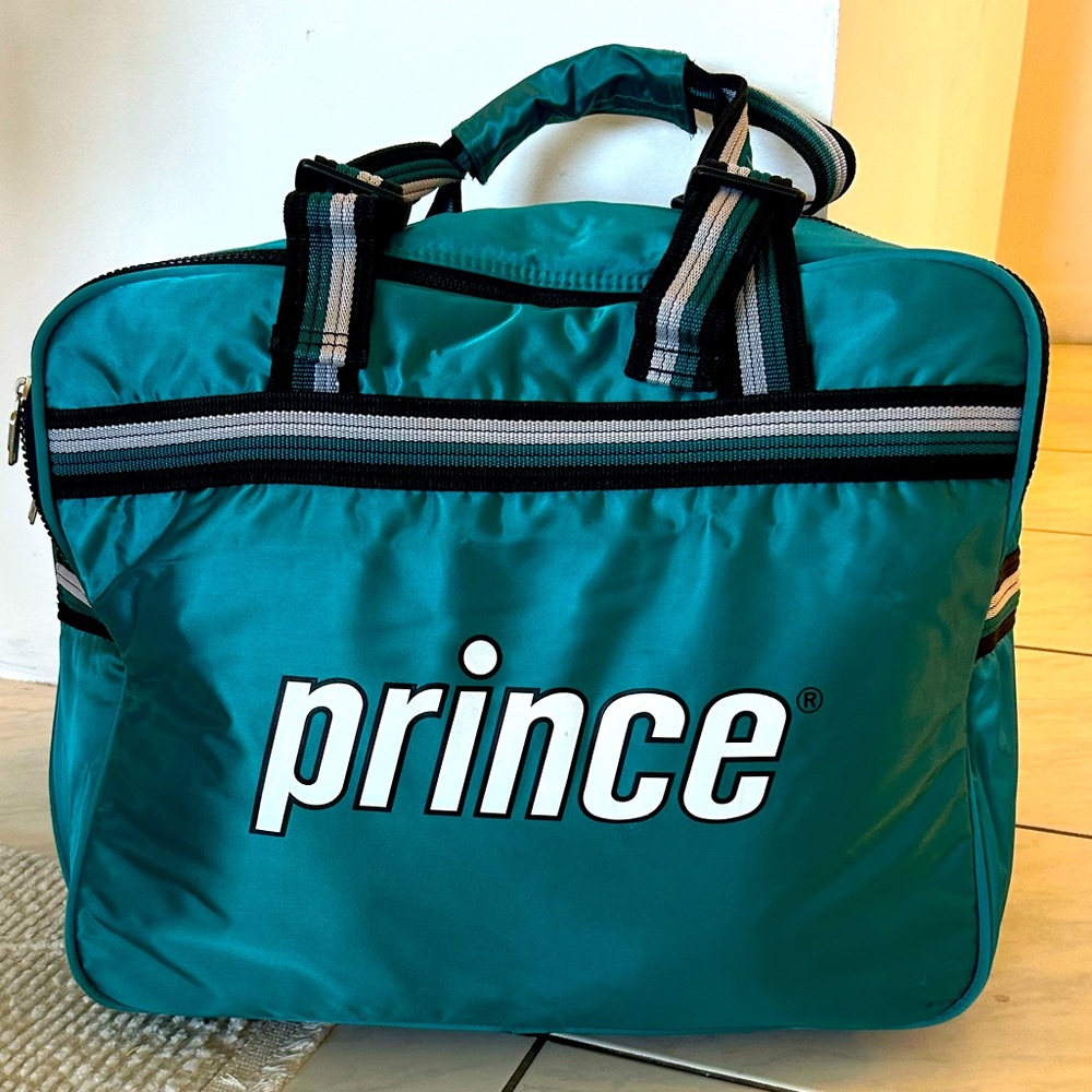 Prince nylon duffle gym tennis bag teal double strap